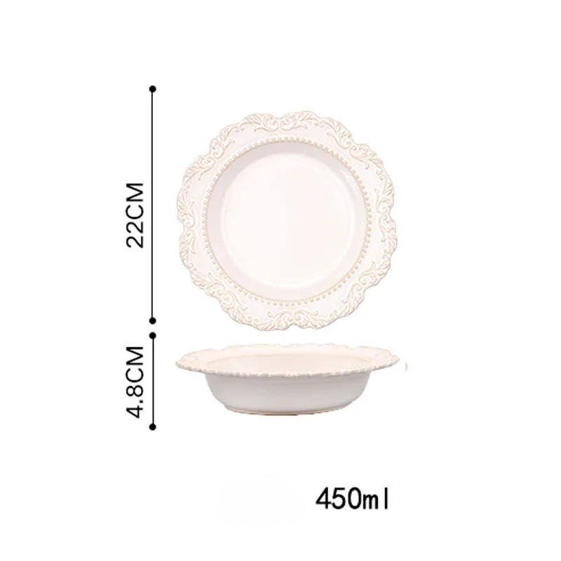 Vintage Relief Ceramic Tableware Set – Elegant Dining