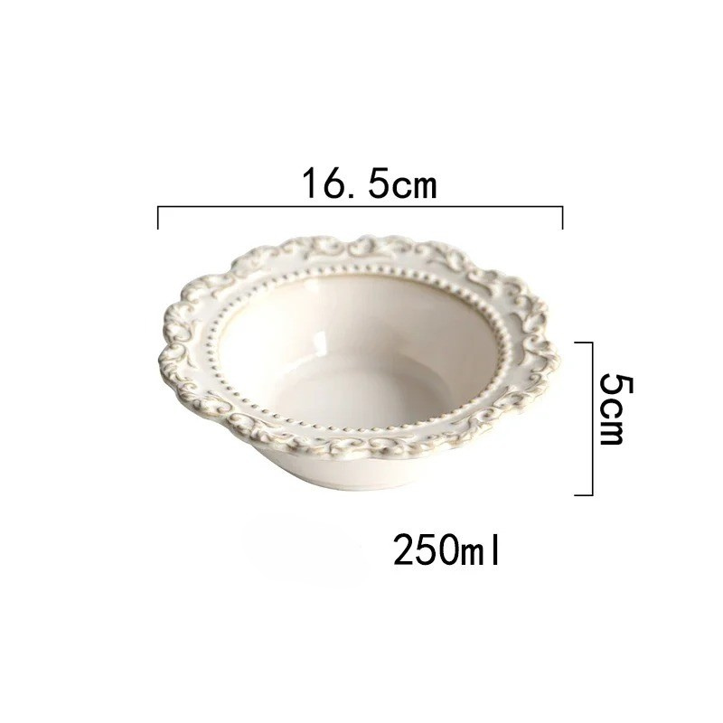 Vintage Relief Ceramic Tableware Set – Elegant Dining