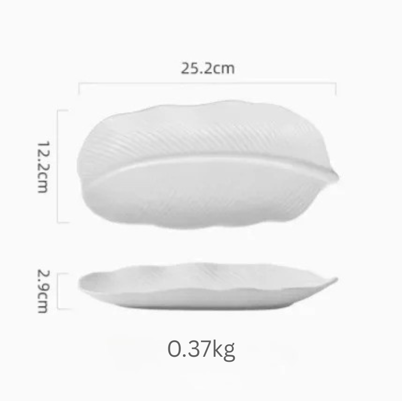 Large Ceramic Banana Leaf Plate – Elegant Dining