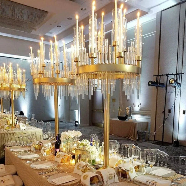 Elegant Metal Candle Holder Centrepiece – Wedding Decor