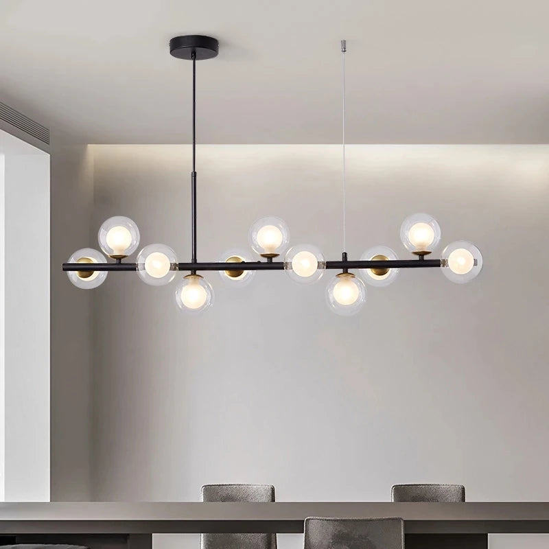 Nordic Modern LED Glass Ball Pendant Light – Gold Finish