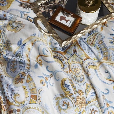 Luxury Paisley Floral Egyptian Cotton Bedding Set – Beige & Botanical Print | Queen & King