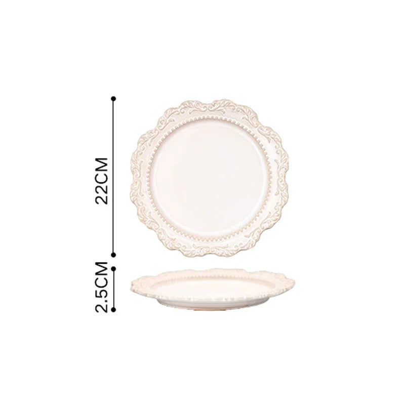 Vintage Relief Ceramic Tableware Set – Elegant Dining