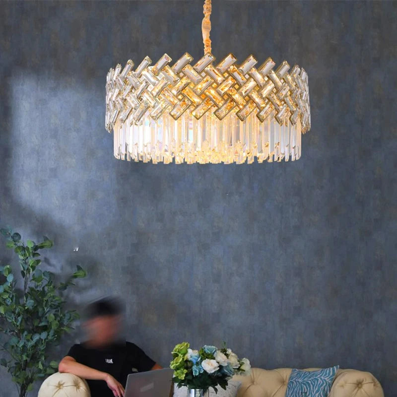 "Luxury Crystal Pendant Light – Modern LED Chandelier for Living & Dining Rooms"