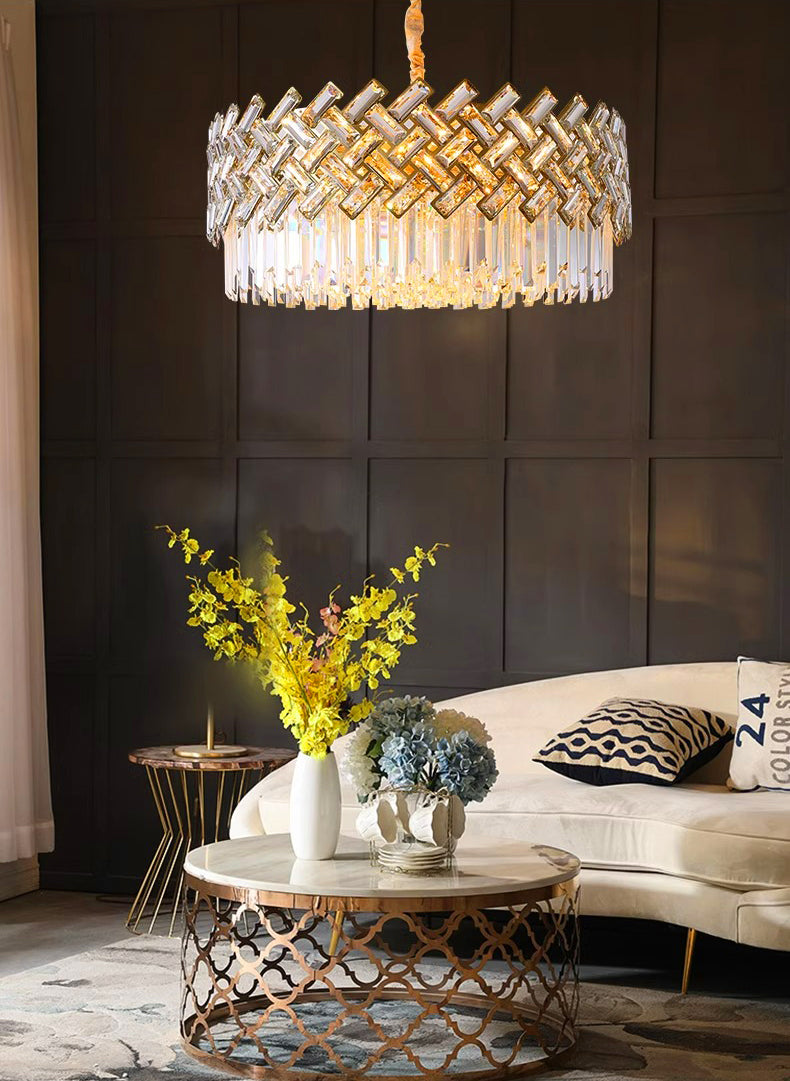 "Luxury Crystal Pendant Light – Modern LED Chandelier for Living & Dining Rooms"
