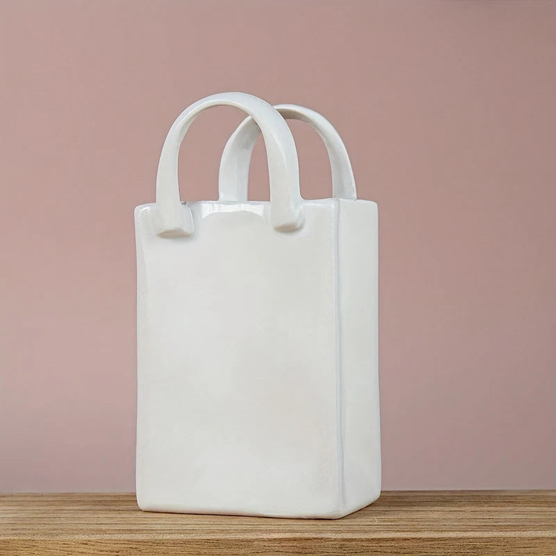 Handbag-Shaped Resin Vase – Modern Decorative Accent