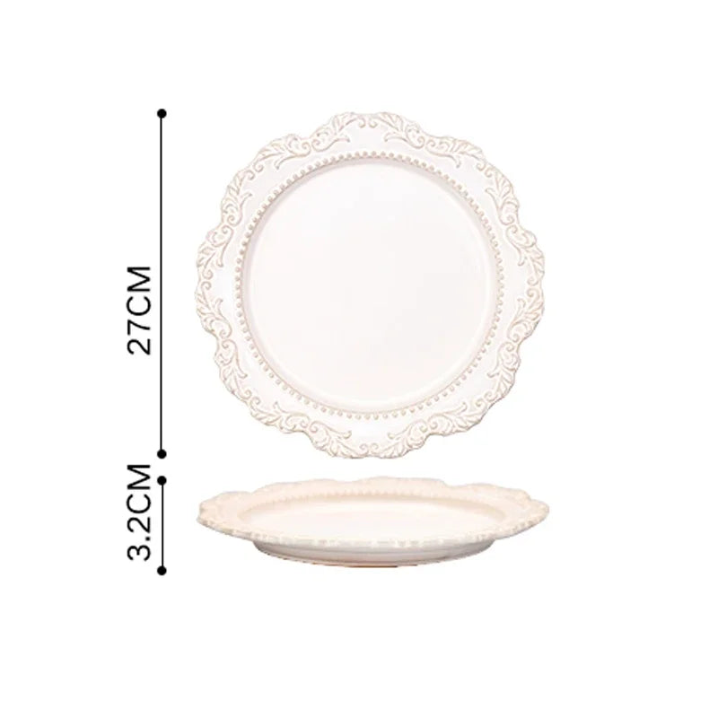 Vintage Relief Ceramic Tableware Set – Elegant Dining