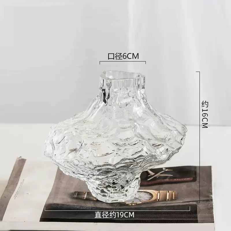 Frosted Glass Vase – Nordic Minimalist Home Decor
