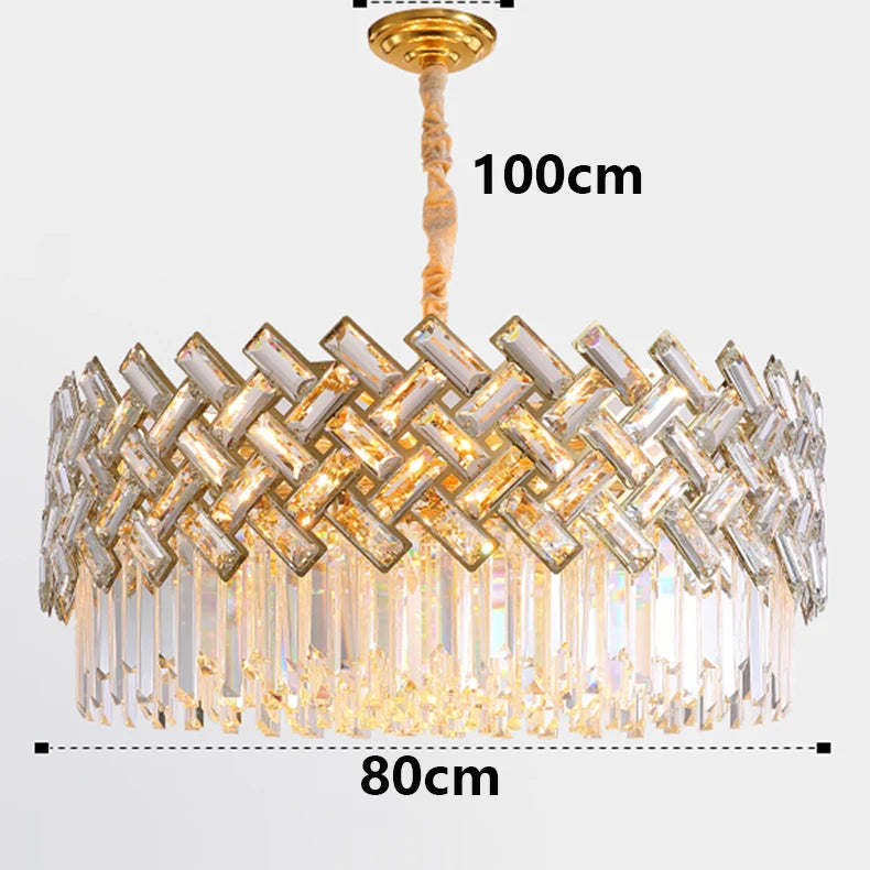 "Luxury Crystal Pendant Light – Modern LED Chandelier for Living & Dining Rooms"