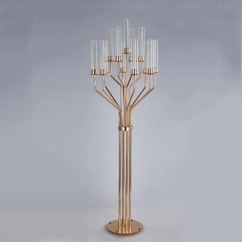Acrylic Candelabra Centrepiece – Gold Finish