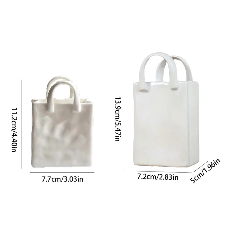 Handbag-Shaped Resin Vase – Modern Decorative Accent