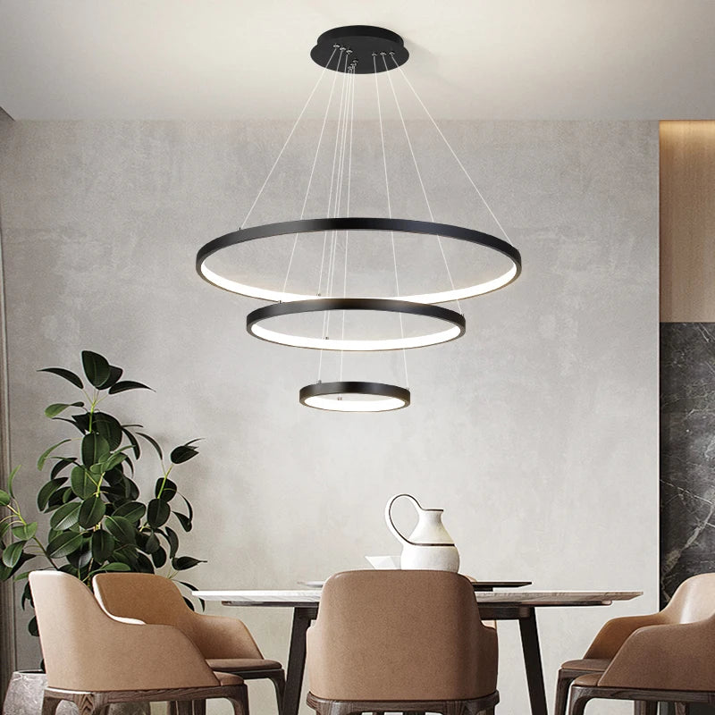 Modern LED Iron Chandelier – 2 to 4 Rings Design