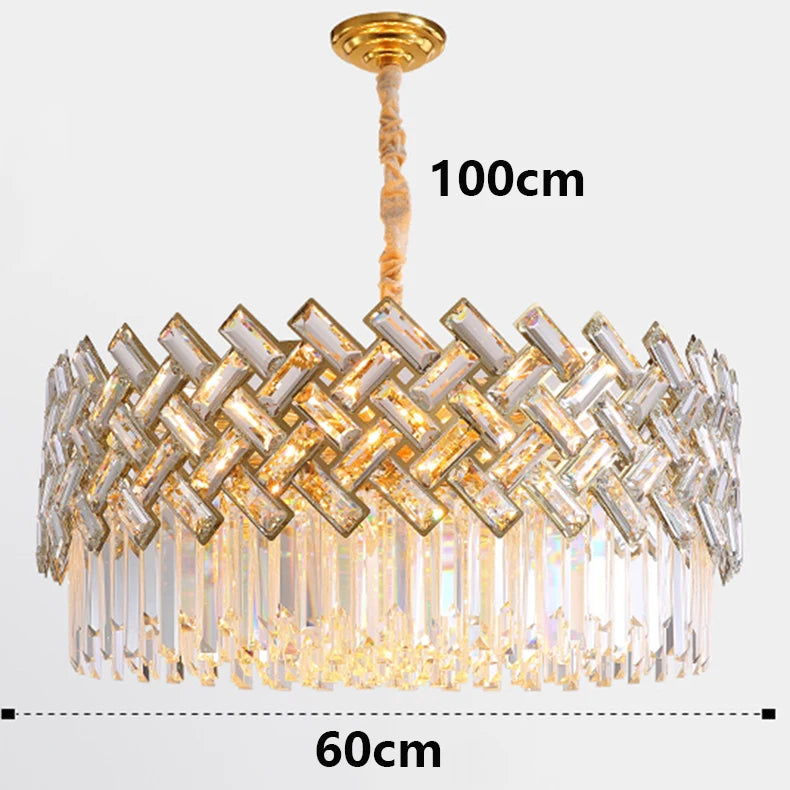 "Luxury Crystal Pendant Light – Modern LED Chandelier for Living & Dining Rooms"