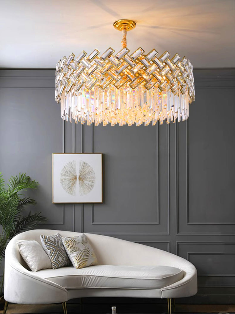 "Luxury Crystal Pendant Light – Modern LED Chandelier for Living & Dining Rooms"