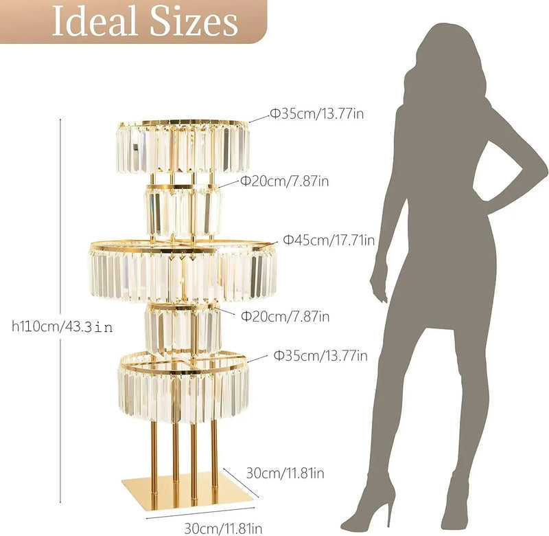 Gold Acrylic Wedding Centrepiece – Elegant 5-Tier Design