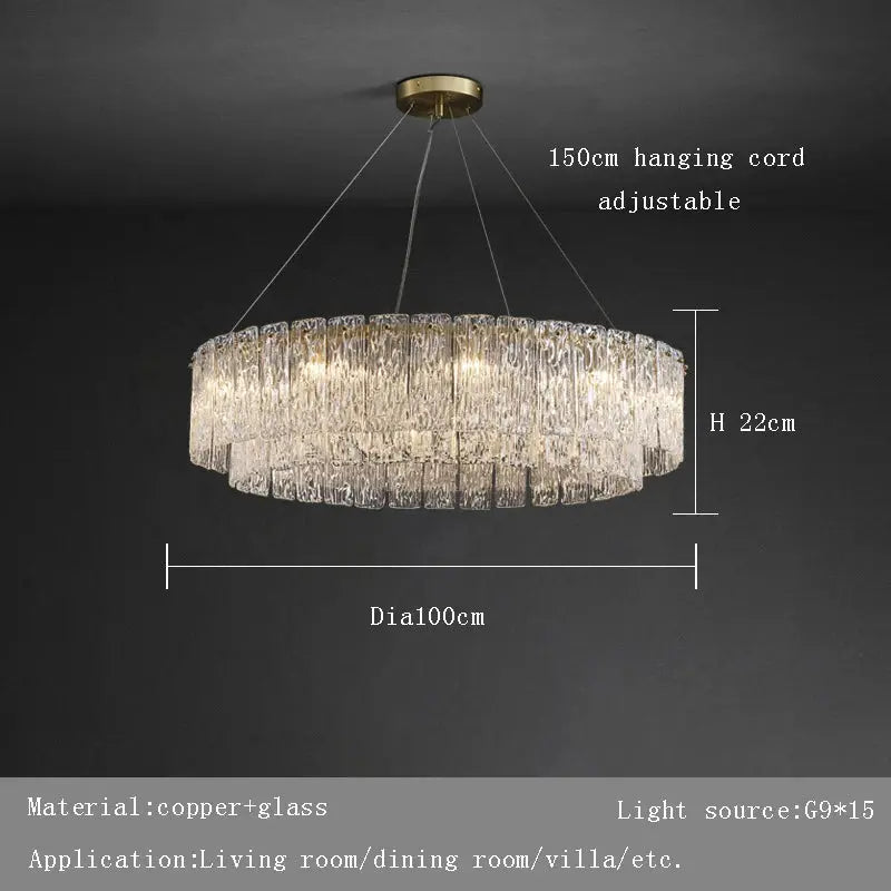 New Postmodern Creative Glass Chandelier - Luxury LED Lighting for Living Room linarro