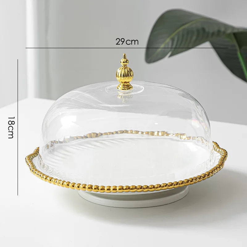 European-Style Bead-Dot Porcelain Dinner Plate – Elegant Dining