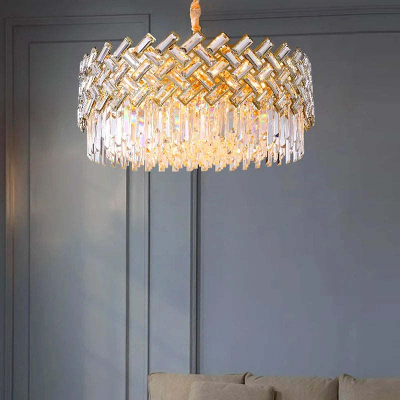 "Luxury Crystal Pendant Light – Modern LED Chandelier for Living & Dining Rooms"