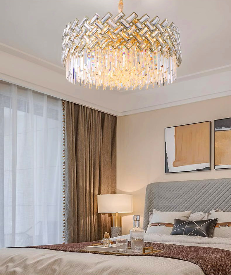 "Luxury Crystal Pendant Light – Modern LED Chandelier for Living & Dining Rooms"