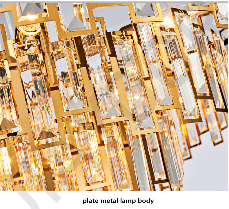 "Luxury Crystal Round Chandelier – Modern LED Ceiling Light for Dining & Living Rooms"