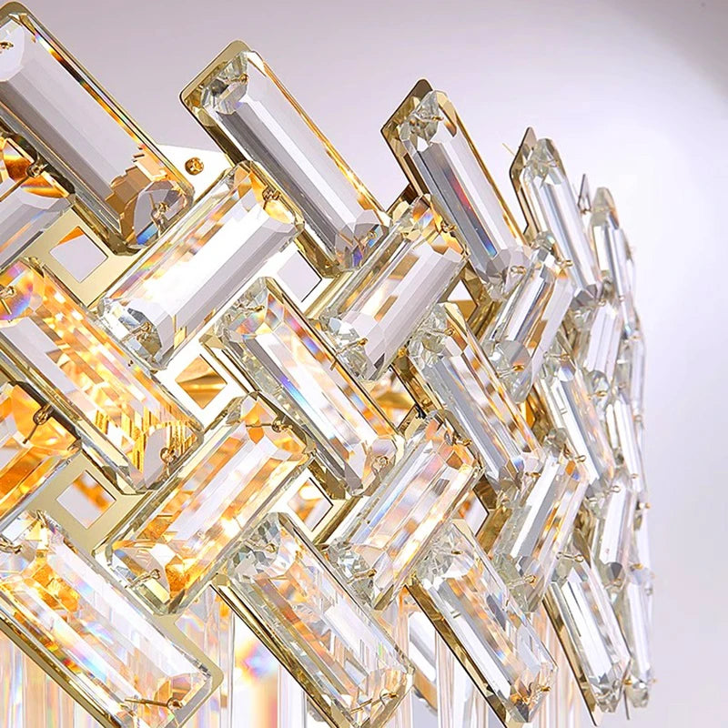 "Luxury Crystal Pendant Light – Modern LED Chandelier for Living & Dining Rooms"