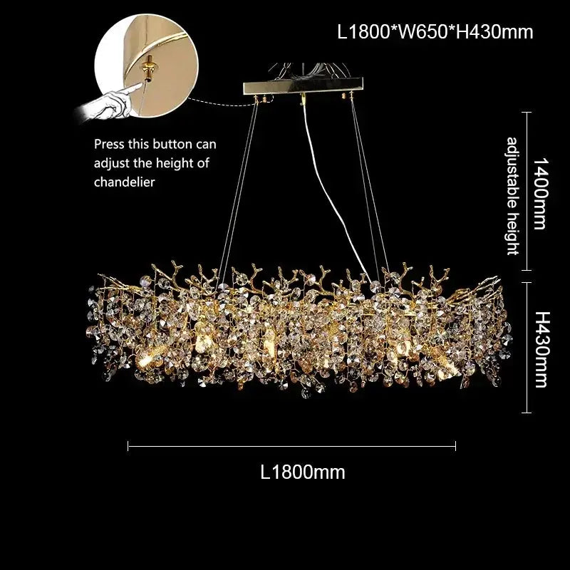 Branch-Shaped Luxury Crystal Chandelier: linarro