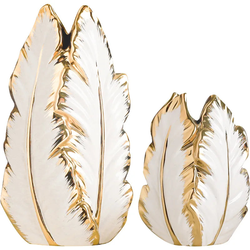 Gold-Painted Ceramic Vase – Nordic Minimalist Decor