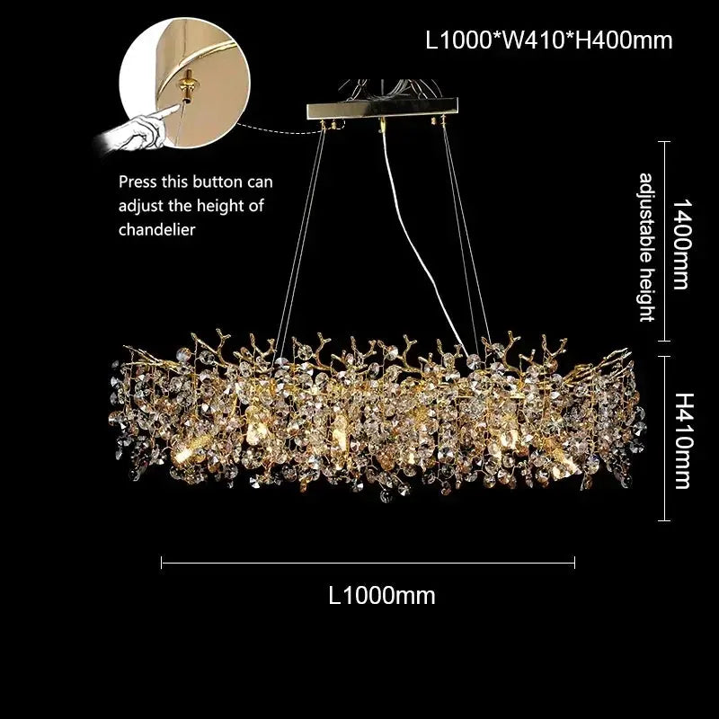 Branch-Shaped Luxury Crystal Chandelier: linarro