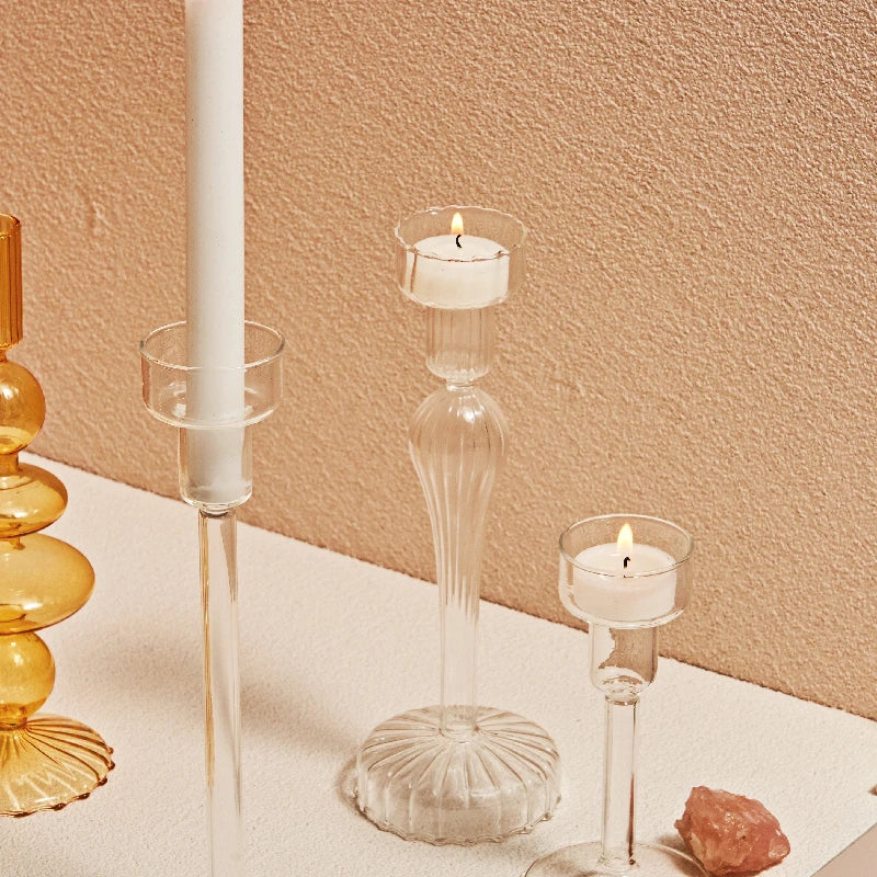 Clear Glass Candle Holders – Nordic Design
