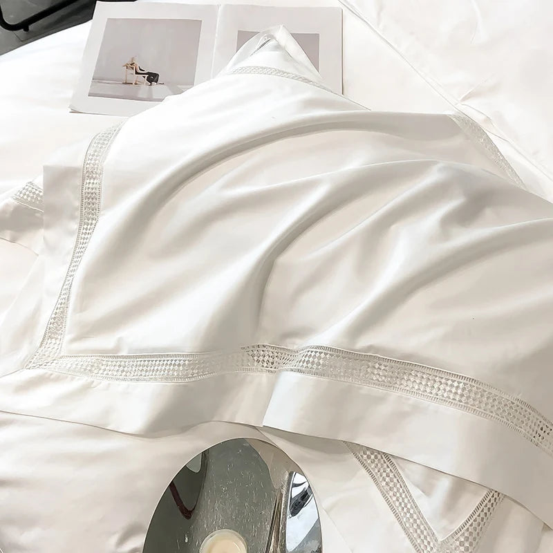 1000TC Egyptian Cotton White Bedding Set – 4-Piece Hotel Style