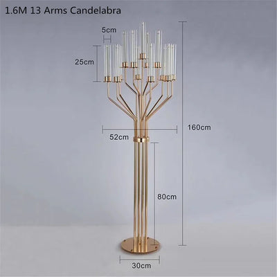 Acrylic Candelabra Centrepiece – Gold Finish