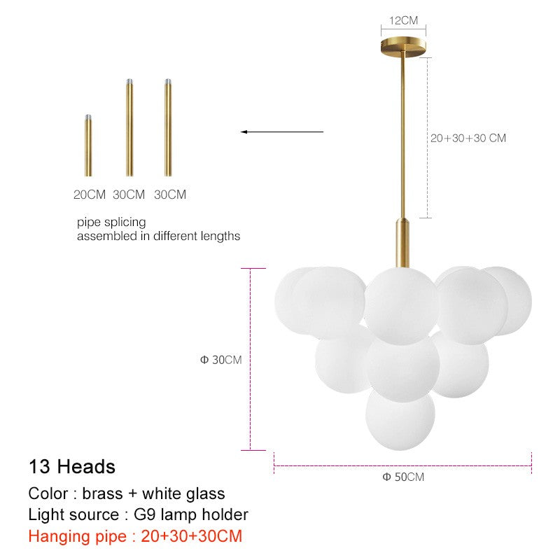 Modern PVC LED Chandelier – 5 or 13-Light Options