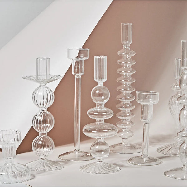 Clear Glass Candle Holders – Nordic Design