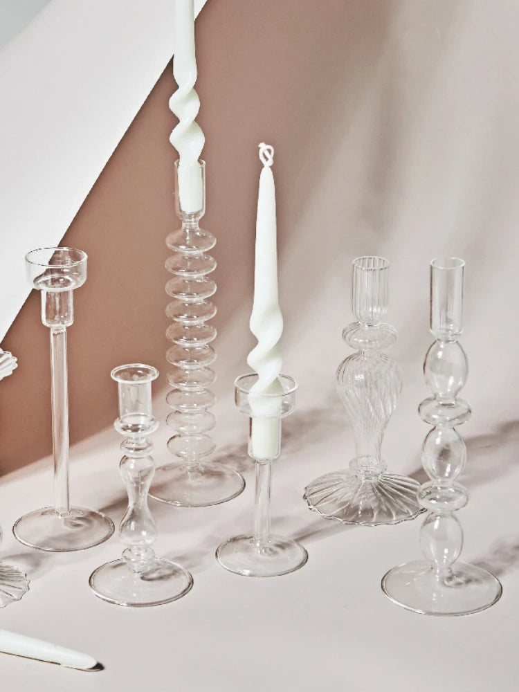 Clear Glass Candle Holders – Nordic Design