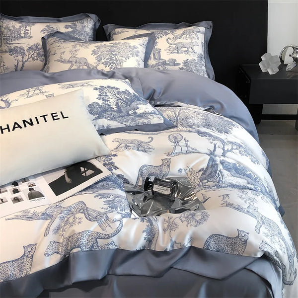 Forest Leopard Eucalyptus Lyocell Bedding Set – Natural Softness | Flat or Fitted Sheet | Single to King