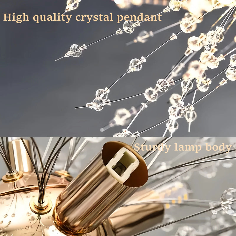 "Modern Firework Chandelier – LED Sputnik Pendant Light for Staircases, Lofts & Villas"