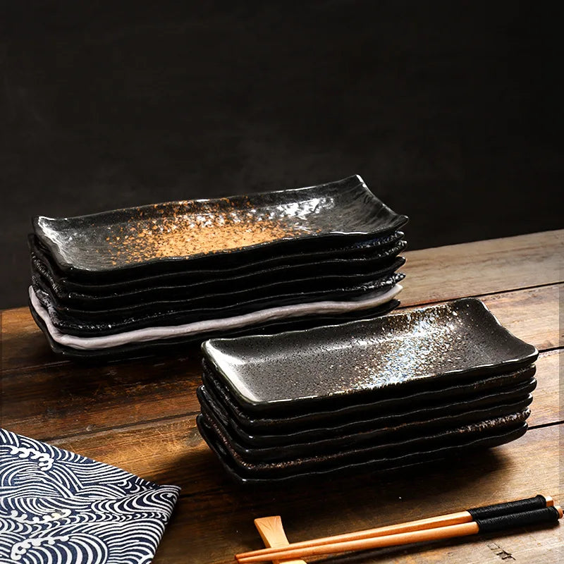 8-Inch Rectangular Japanese-Style Ceramic Plate – Elegant Dining