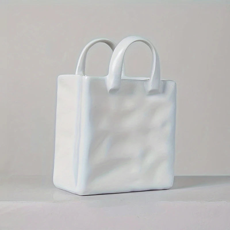 Handbag-Shaped Resin Vase – Modern Decorative Accent