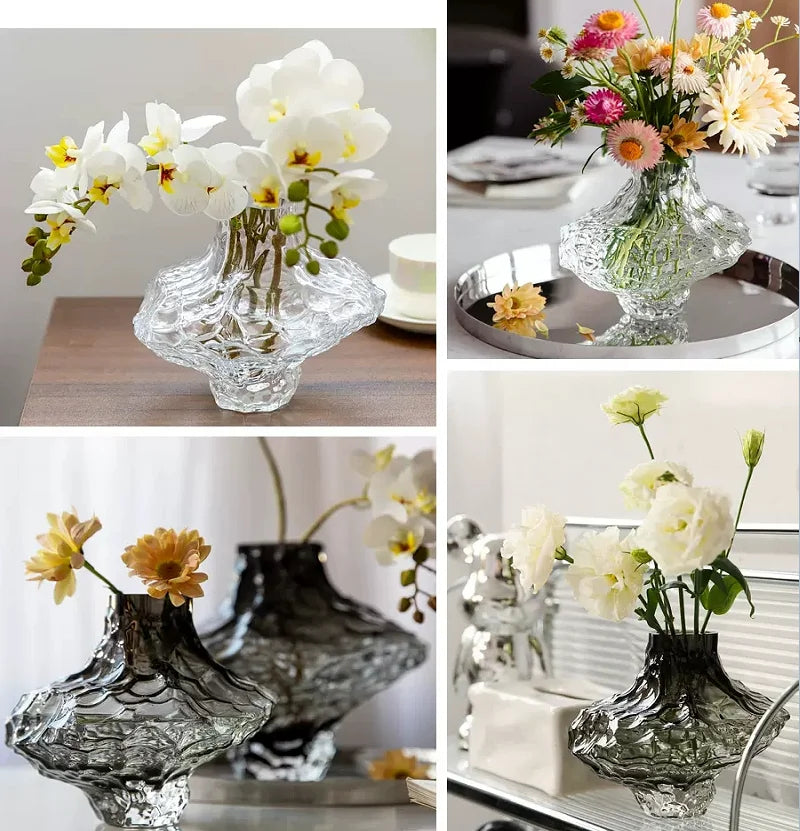 Frosted Glass Vase – Nordic Minimalist Home Decor