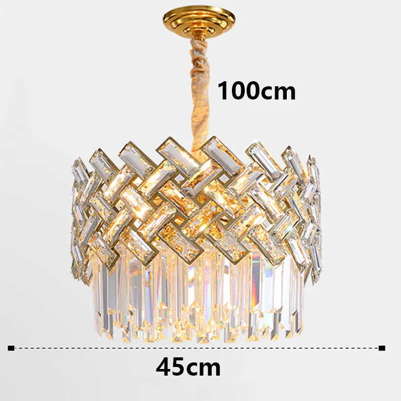 "Luxury Crystal Pendant Light – Modern LED Chandelier for Living & Dining Rooms"