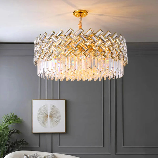 "Luxury Crystal Pendant Light – Modern LED Chandelier for Living & Dining Rooms"