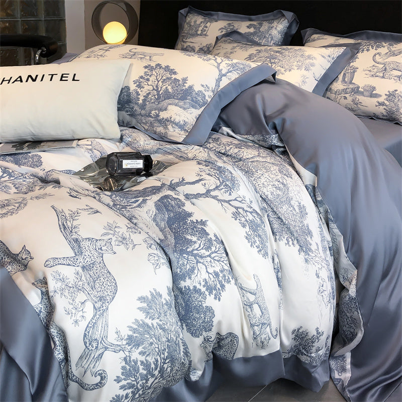 Forest Leopard Eucalyptus Lyocell Bedding Set – Natural Softness | Flat or Fitted Sheet | Single to King