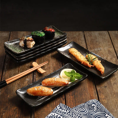 8-Inch Rectangular Japanese-Style Ceramic Plate – Elegant Dining