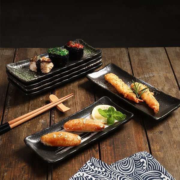 8-Inch Rectangular Japanese-Style Ceramic Plate – Elegant Dining
