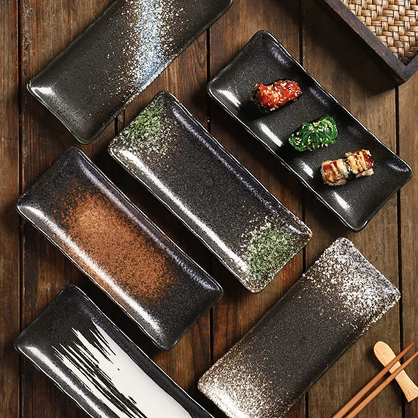 8-Inch Rectangular Japanese-Style Ceramic Plate – Elegant Dining