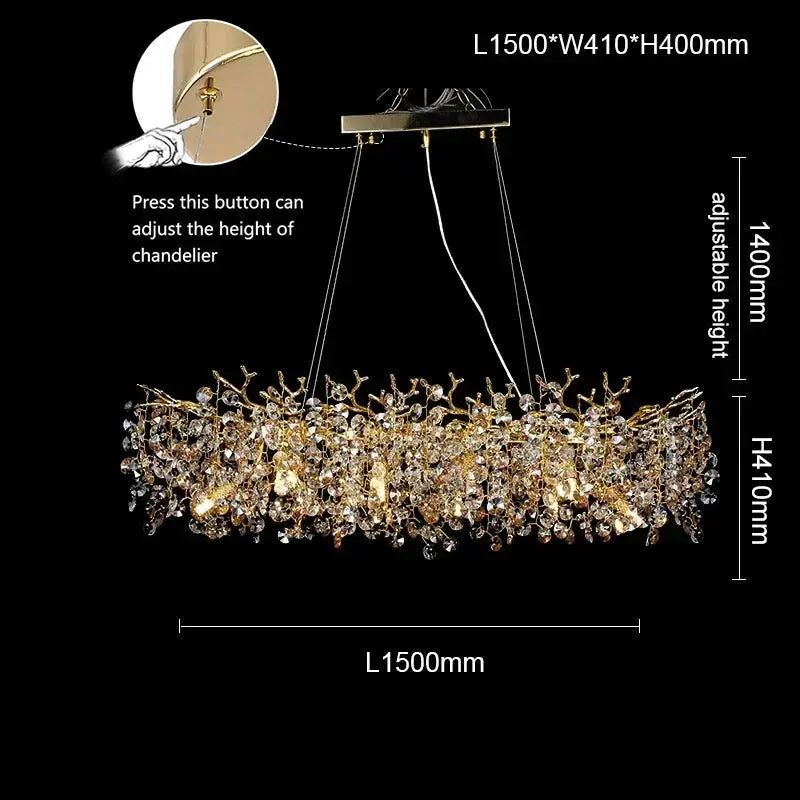 Branch-Shaped Luxury Crystal Chandelier: linarro