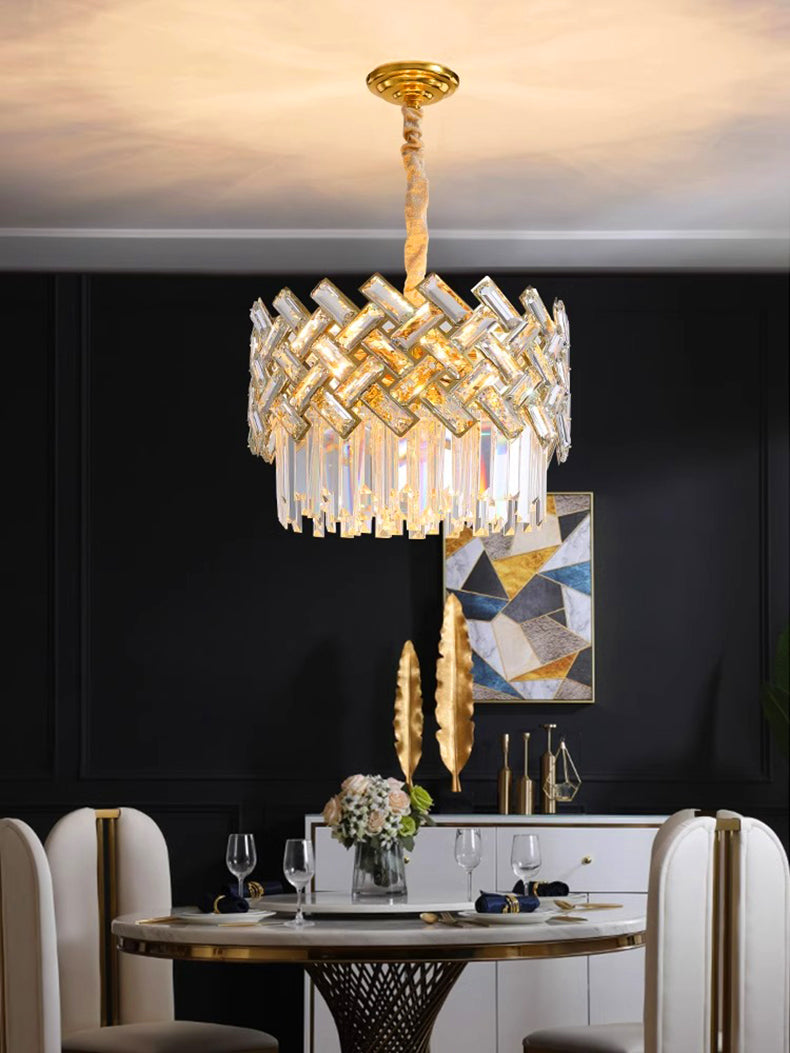 "Luxury Crystal Pendant Light – Modern LED Chandelier for Living & Dining Rooms"