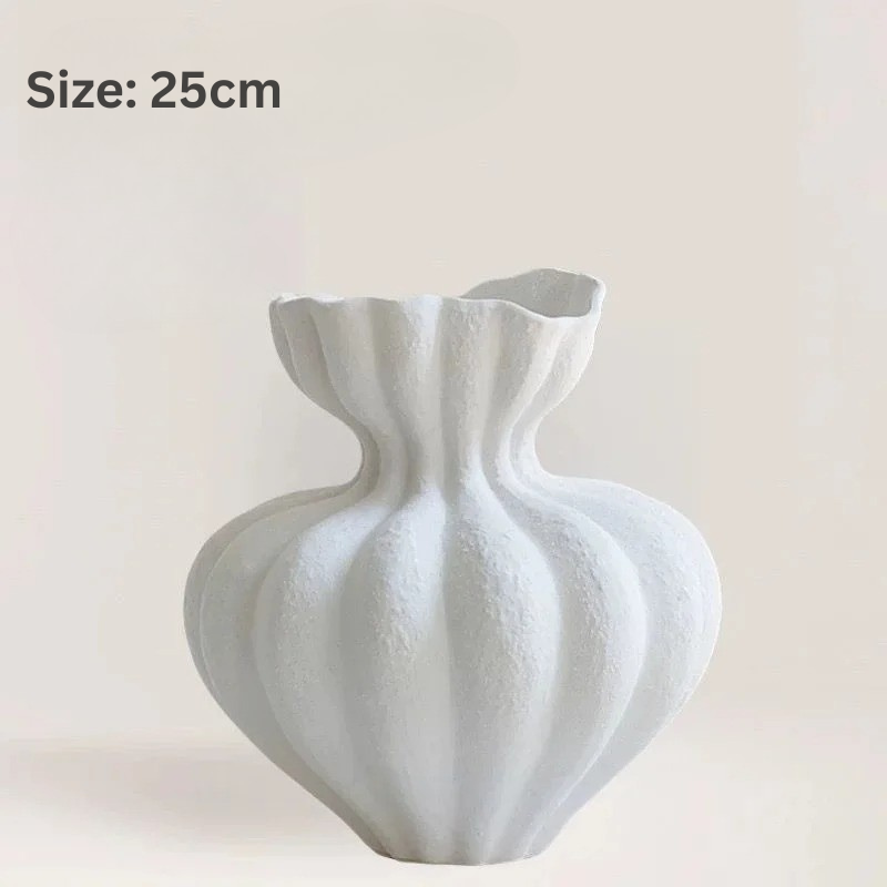 French Antique-Style White Ceramic Vase – Elegant Home Decor